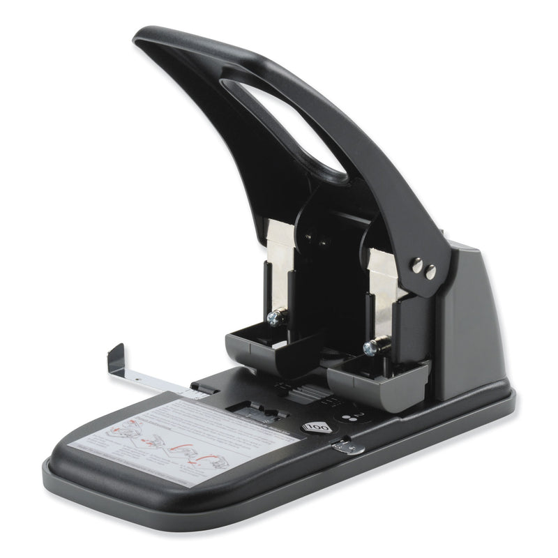 Swingline 100-Sheet High Capacity Two-Hole Punch, Fixed Centers, 9/32" Holes, Black/Gray