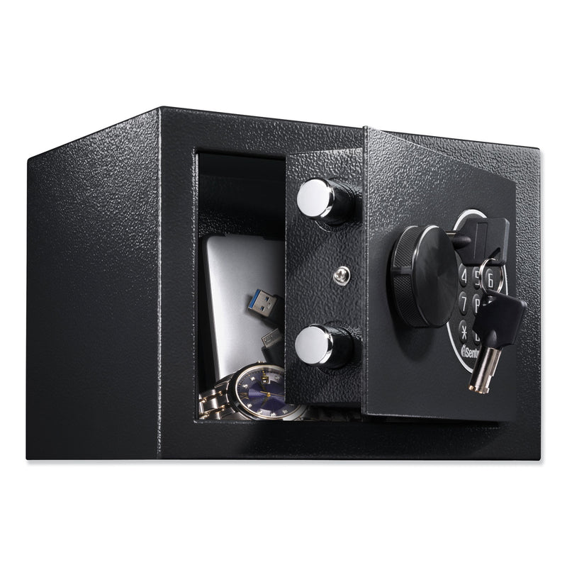 Sentry Electronic Security Safe, 0.14 cu ft, 9w x 6.6d x 6.6h, Black