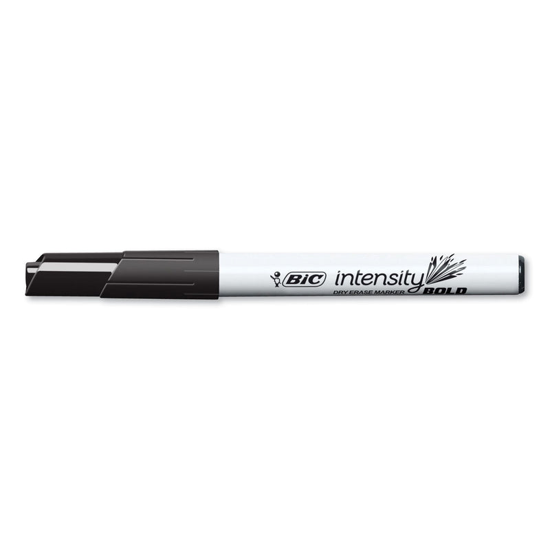 BIC Intensity Bold Pocket-Style Dry Erase Marker, Fine Bullet Tip, Black, Dozen