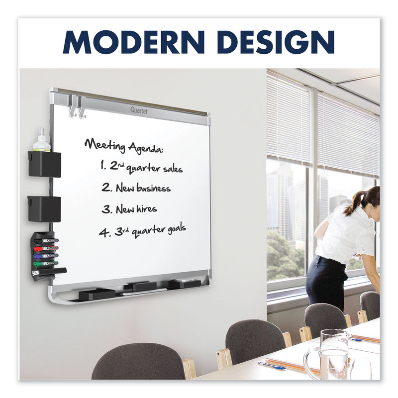 Quartet Prestige 2 DuraMax Magnetic Porcelain Whiteboard, 96 x 48, Black Frame