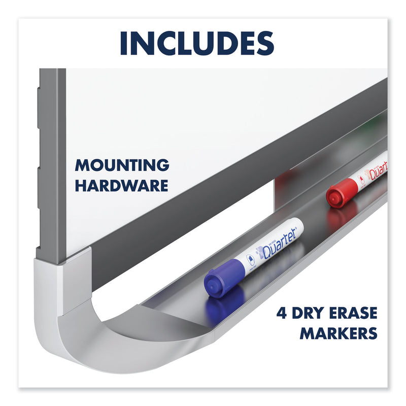 Quartet Prestige 2 DuraMax Magnetic Porcelain Whiteboard, 96 x 48, Black Frame
