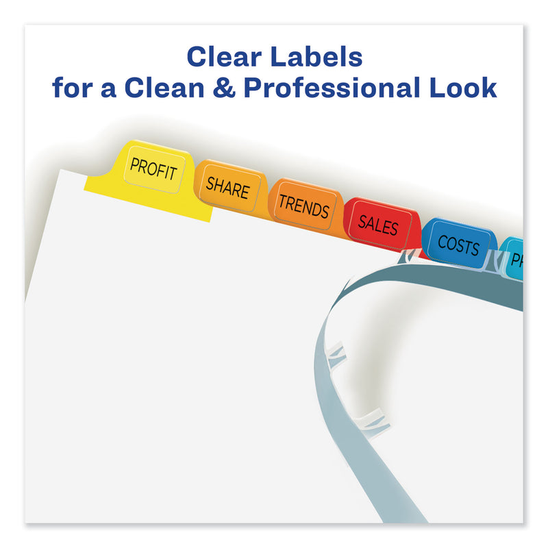 Avery Print and Apply Index Maker Clear Label Dividers, 12-Tab, Color Tabs, 11 x 8.5, White, 5 Sets