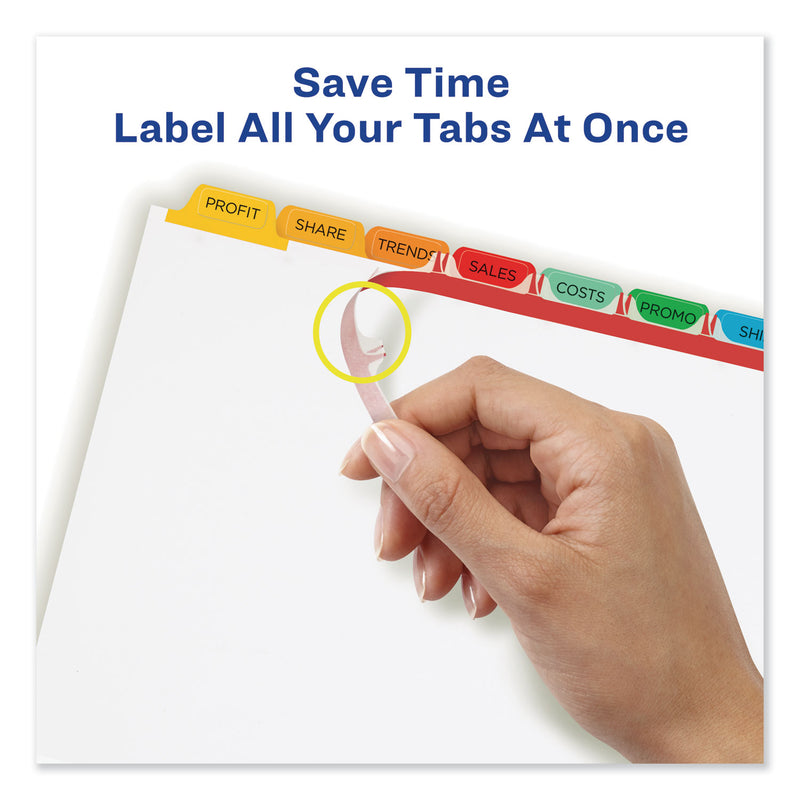 Avery Print and Apply Index Maker Clear Label Dividers, 8-Tab, Color Tabs, 11 x 8.5, White, Traditional Color Tabs, 1 Set