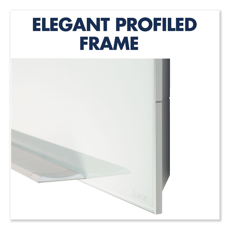 Quartet Element Framed Magnetic Glass Dry-Erase Boards, 50" x 28", Aluminum Frame