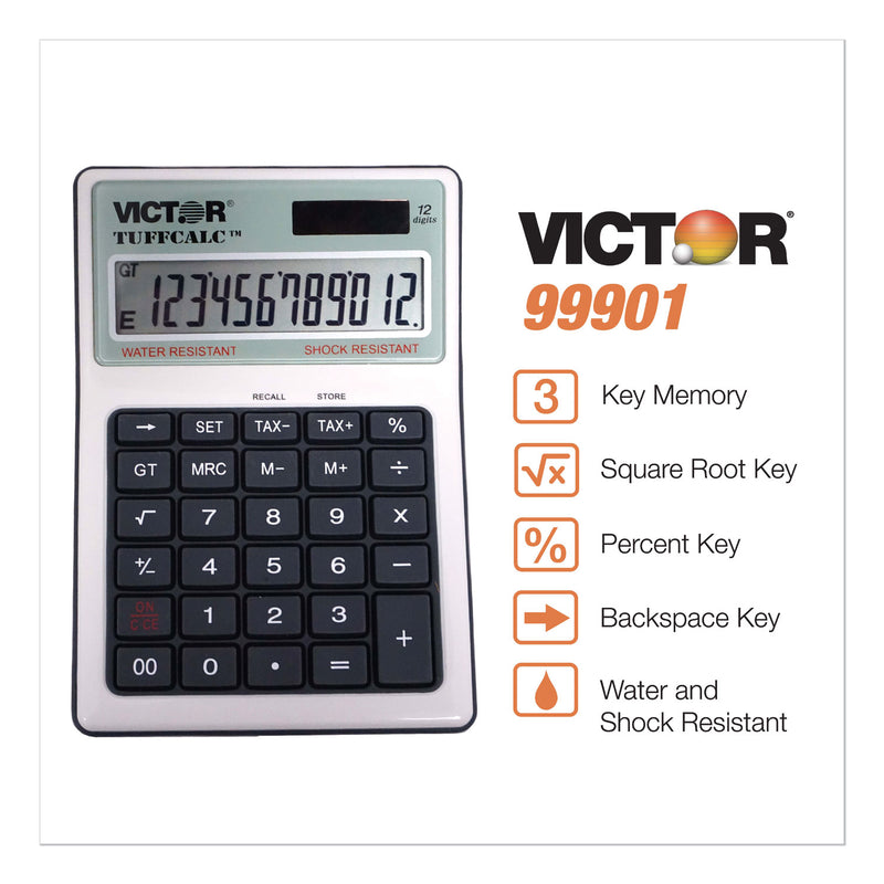 Victor TUFFCALC Desktop Calculator, 12-Digit LCD