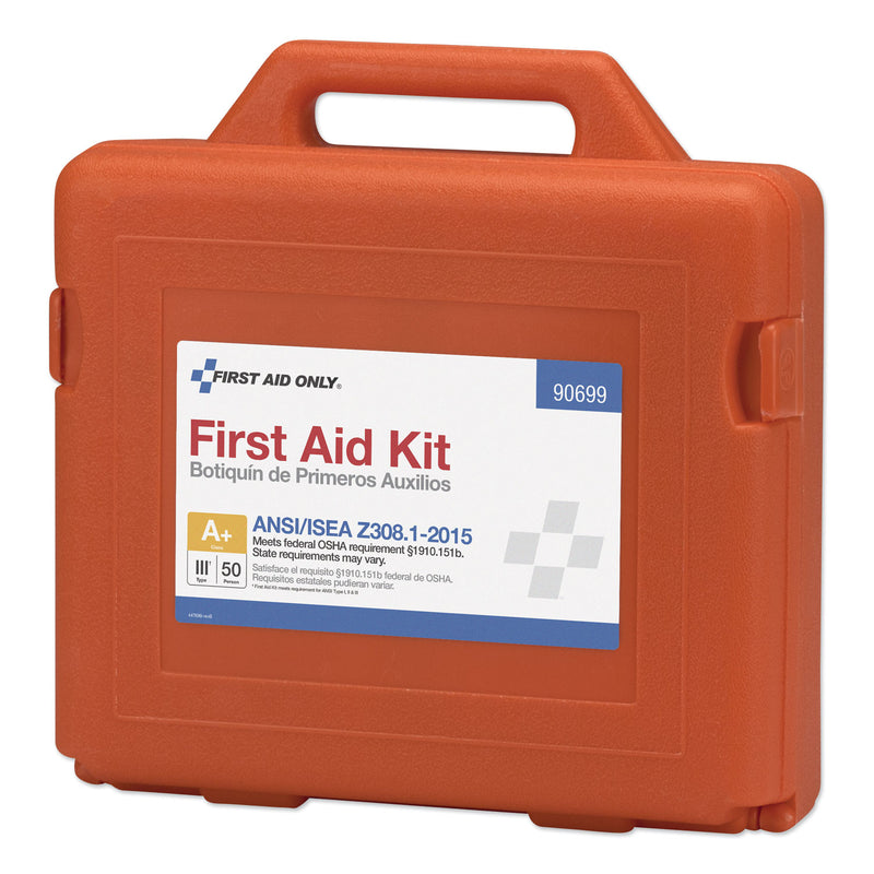 First Aid Only ANSI Class A+ First Aid Kit for 50 People, Weatherproof, 215 Pieces, Plastic Case