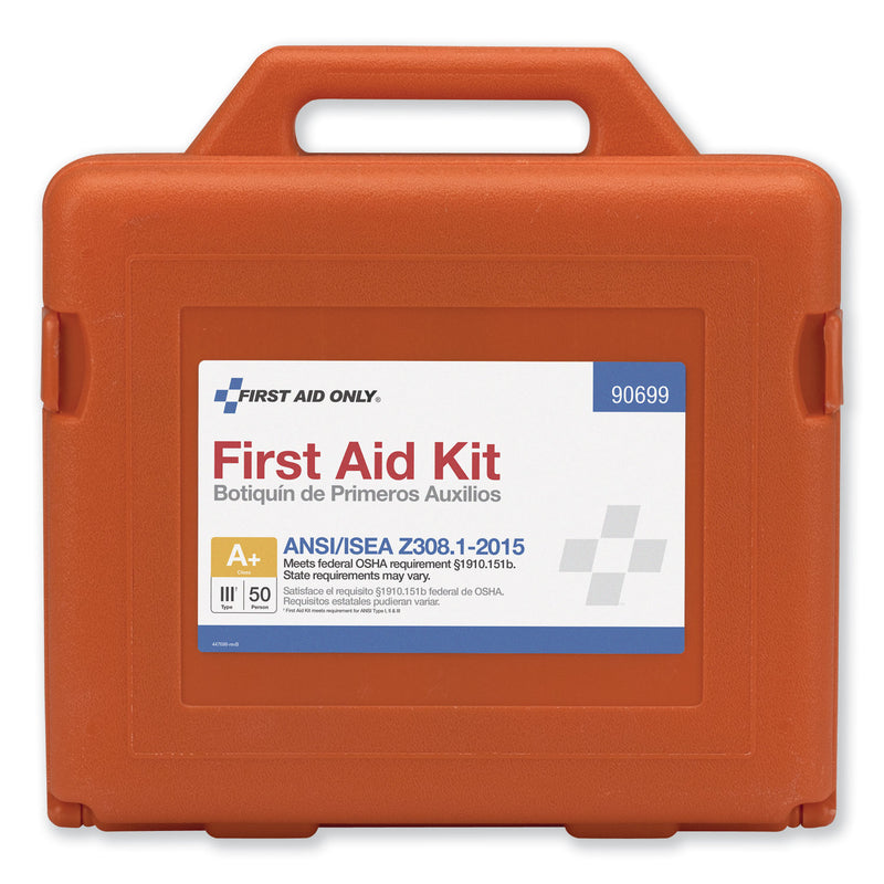 First Aid Only ANSI Class A+ First Aid Kit for 50 People, Weatherproof, 215 Pieces, Plastic Case