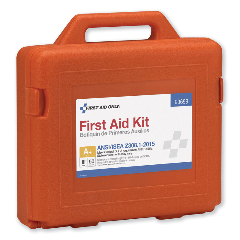 First Aid Only ANSI Class A+ First Aid Kit for 50 People, Weatherproof, 215 Pieces, Plastic Case