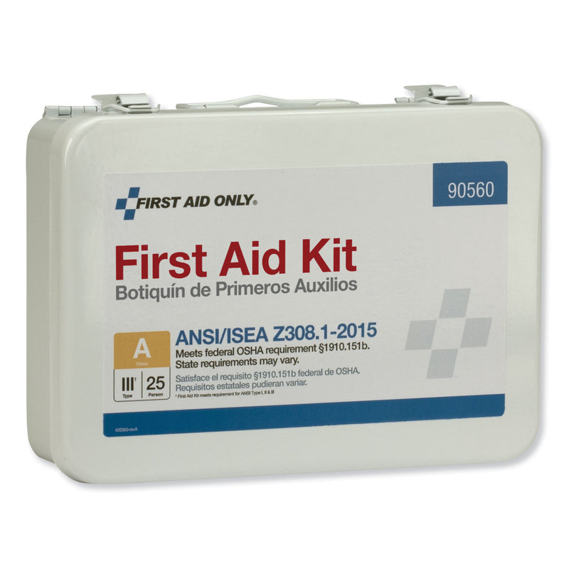 First Aid Only ANSI Class A 25 Person Bulk First Aid Kit for 25 People, 89 Pieces, Metal Case