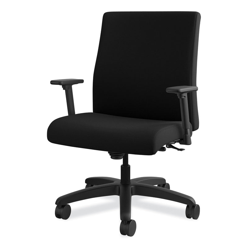 HON Ignition Series Big/Tall Mid-Back Work Chair, Supports Up to 450 lb, 17" to 20" Seat Height, Black