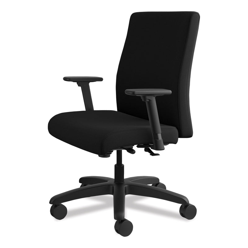 HON Ignition Series Big/Tall Mid-Back Work Chair, Supports Up to 450 lb, 17" to 20" Seat Height, Black