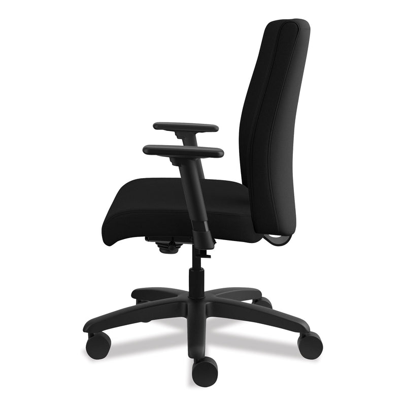 HON Ignition Series Big/Tall Mid-Back Work Chair, Supports Up to 450 lb, 17" to 20" Seat Height, Black