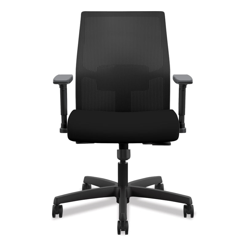 HON Ignition 2.0 4-Way Stretch Low-Back Mesh Task Chair, Supports Up to 300 lb, 16.75" to 21.25" Seat Height, Black