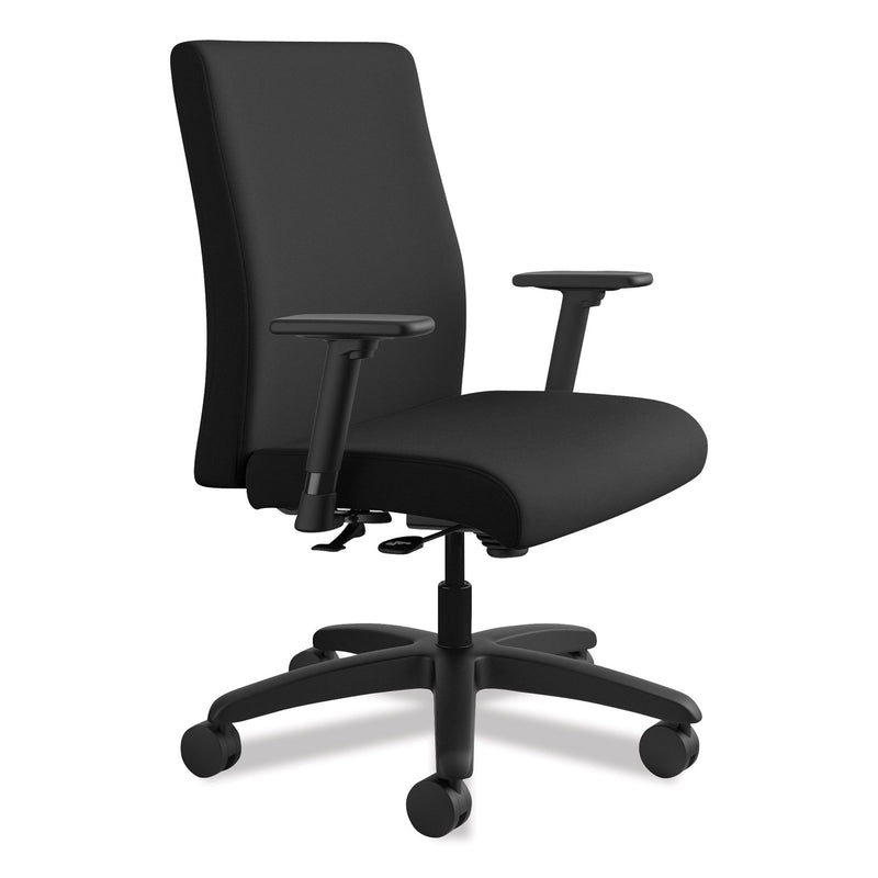 HON Ignition Series Big/Tall Mid-Back Work Chair, Supports Up to 450 lb, 17" to 20" Seat Height, Black