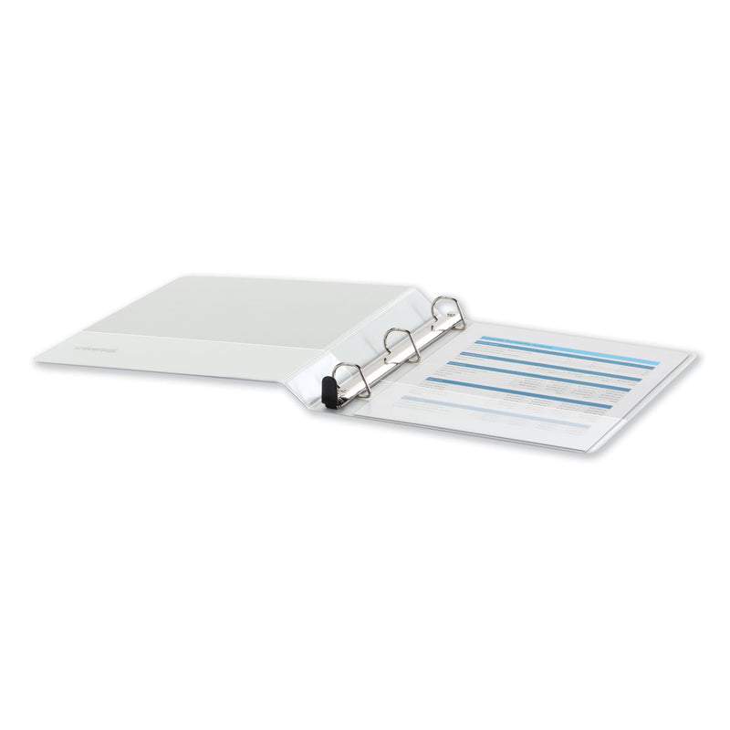 Universal Deluxe Easy-to-Open D-Ring View Binder, 3 Rings, 1" Capacity, 11 x 8.5, White