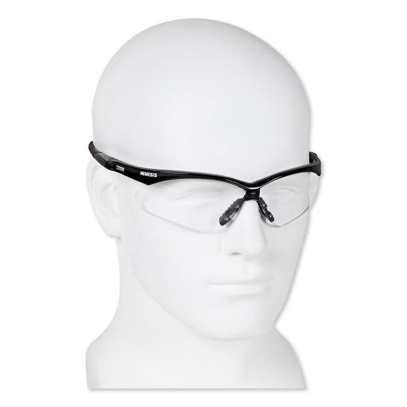 KleenGuard Nemesis Safety Glasses, Black Frame, Clear Lens