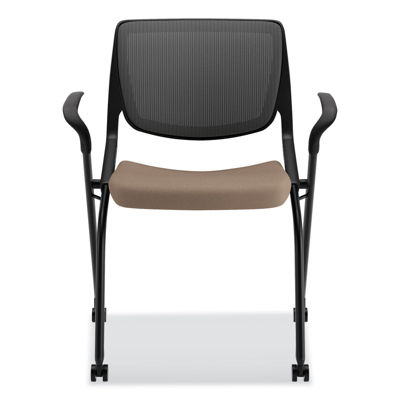 HON Motivate Nesting/Stacking Flex-Back Chair, Supports Up to 300 lb, Morel Seat, Black Back/Base