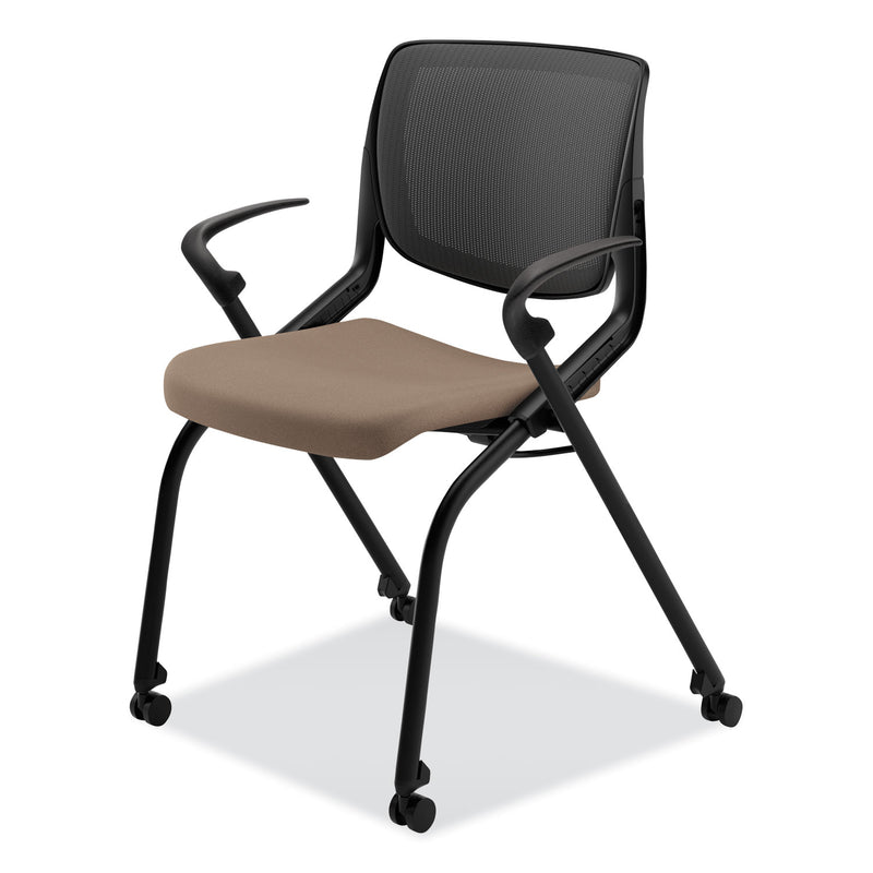 HON Motivate Nesting/Stacking Flex-Back Chair, Supports Up to 300 lb, Morel Seat, Black Back/Base