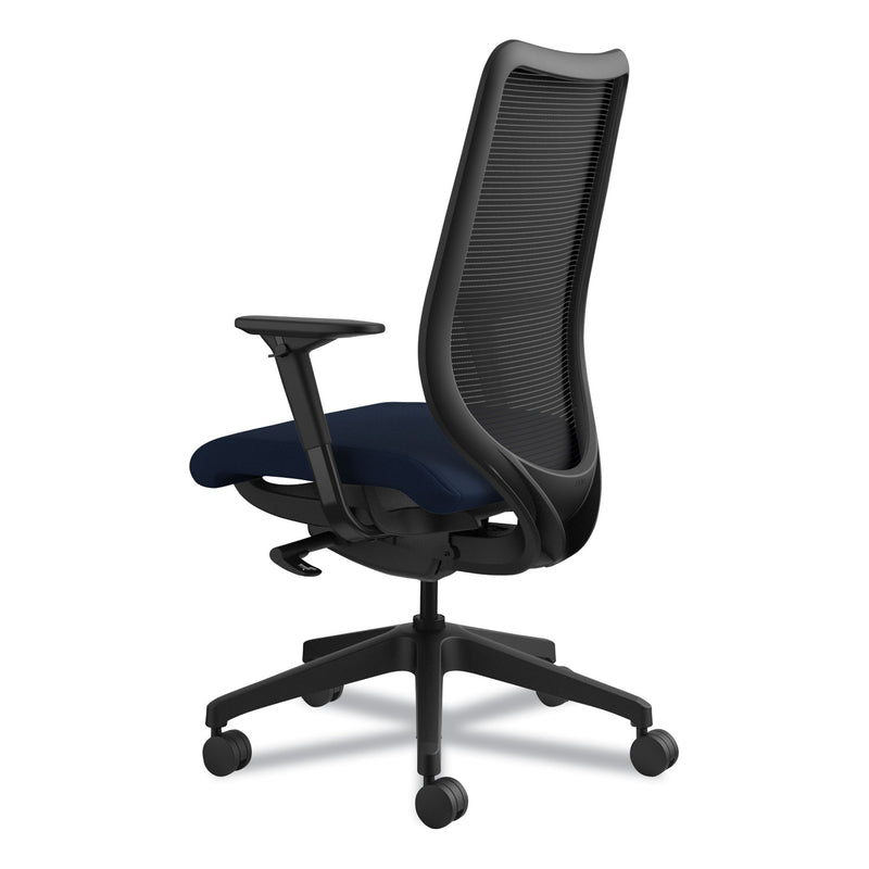 HON Nucleus Series Work Chair, ilira-Stretch M4 Back, Supports Up to 300 lb, 17" to 22" Seat Height, Navy Seat/Back, Black Base