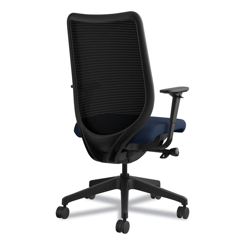 HON Nucleus Series Work Chair, ilira-Stretch M4 Back, Supports Up to 300 lb, 17" to 22" Seat Height, Navy Seat/Back, Black Base