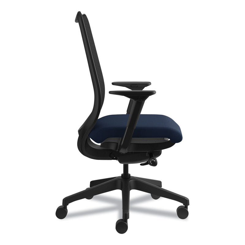 HON Nucleus Series Work Chair, ilira-Stretch M4 Back, Supports Up to 300 lb, 17" to 22" Seat Height, Navy Seat/Back, Black Base