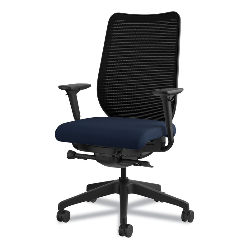 HON Nucleus Series Work Chair, ilira-Stretch M4 Back, Supports Up to 300 lb, 17" to 22" Seat Height, Navy Seat/Back, Black Base