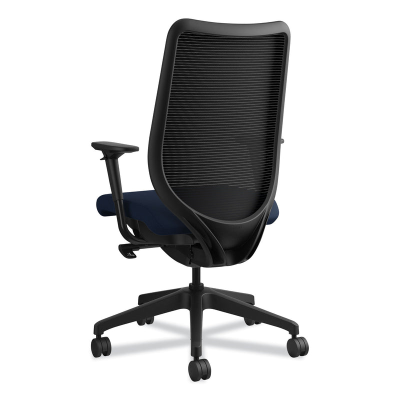 HON Nucleus Series Work Chair, ilira-Stretch M4 Back, Supports Up to 300 lb, 17" to 22" Seat Height, Navy Seat/Back, Black Base