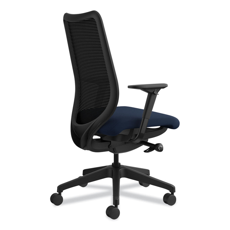 HON Nucleus Series Work Chair, ilira-Stretch M4 Back, Supports Up to 300 lb, 17" to 22" Seat Height, Navy Seat/Back, Black Base