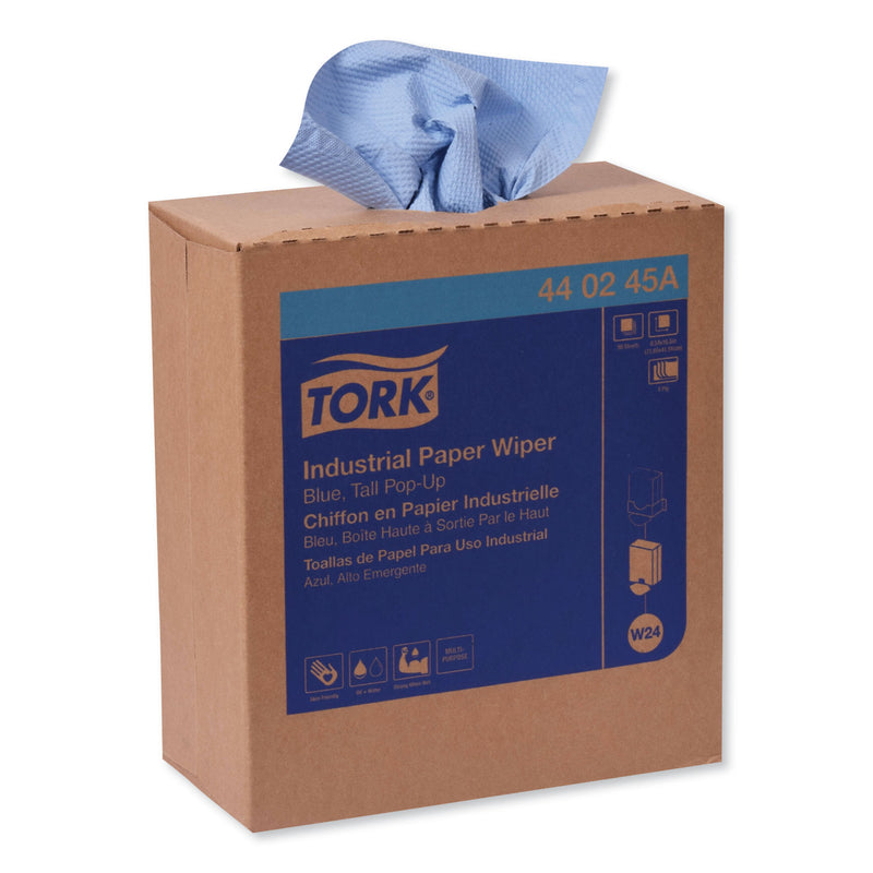 Tork Industrial Paper Wiper, 4-Ply, 8.54 x 16.5, Blue, 90 Towels/Box, 10 Boxes/Carton