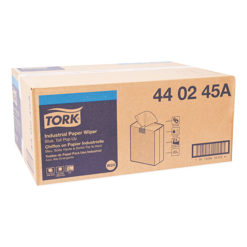 Tork Industrial Paper Wiper, 4-Ply, 8.54 x 16.5, Blue, 90 Towels/Box, 10 Boxes/Carton