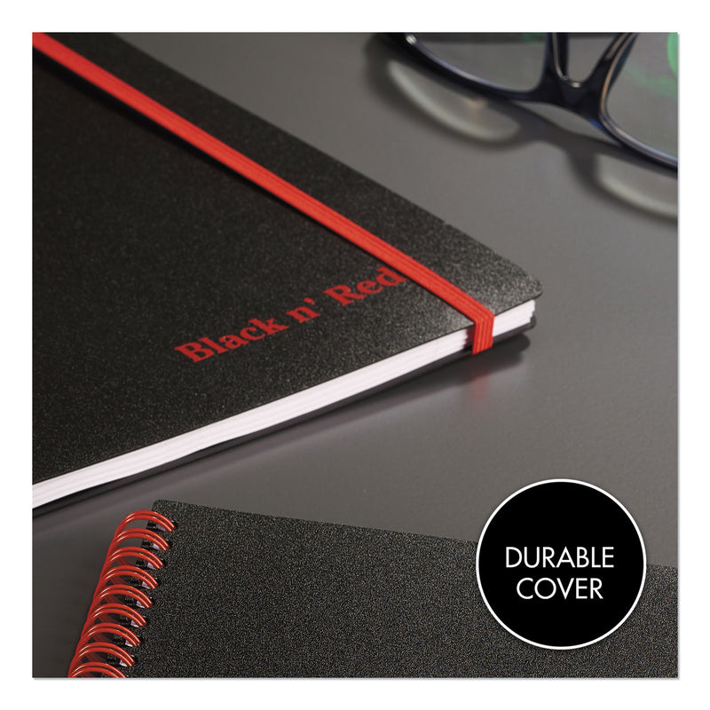 Black n' Red Flexible Cover Twinwire Notebook, SCRIBZEE Compatible, 1 Subject, Wide/Legal Rule, Black Cover, 8.25 x 5.63, 70 Sheets