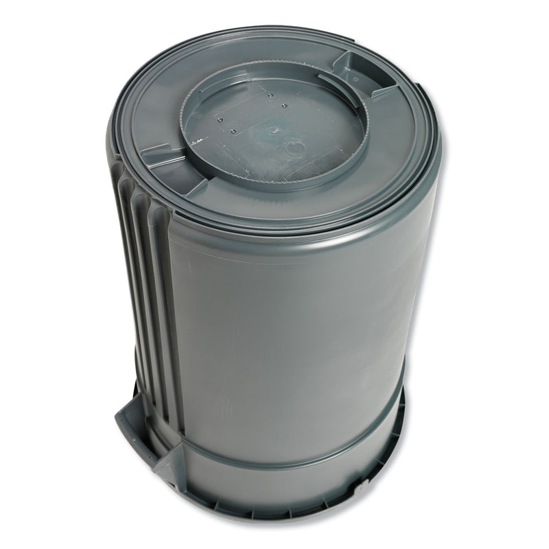 Impact Gator Plus Container, Round, Plastic, 44 gal, Gray