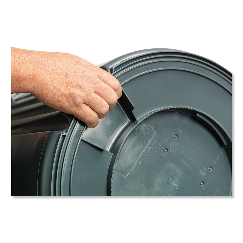 Impact Gator Plus Container, Round, Plastic, 44 gal, Gray