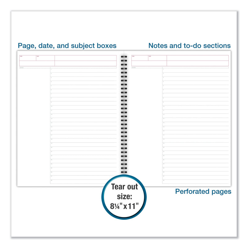 Cambridge Wirebound Guided Action Planner Notebook, 1-Subject, Project-Management Format, Gray Cover, 11 x 8.5, 80 Sheets