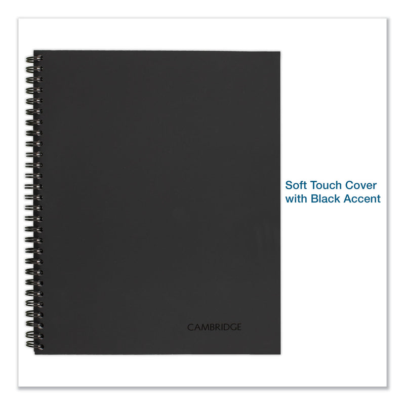 Cambridge Wirebound Guided Meeting Notes Notebook, 1 Subject, Meeting-Minutes/Notes Format, Dark Gray Cover, 11 x 8.25, 80 Sheets