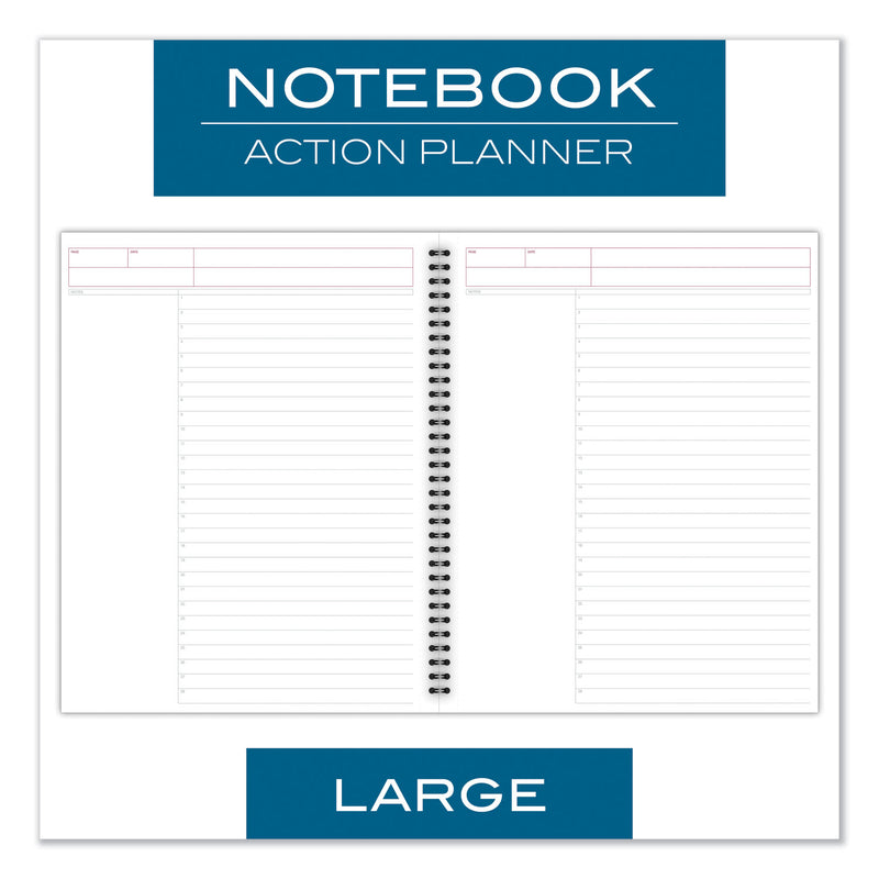 Cambridge Wirebound Guided Action Planner Notebook, 1-Subject, Project-Management Format, Gray Cover, 11 x 8.5, 80 Sheets