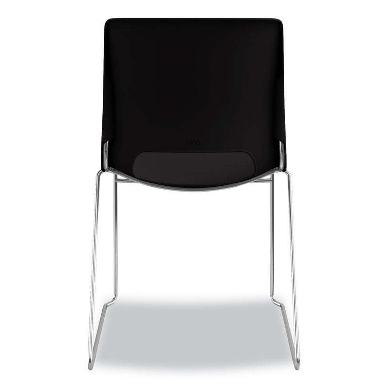 HON Motivate High-Density Stacking Chair, Supports Up to 300 lb, Onyx Seat, Black Back, Chrome Base, 4/Carton