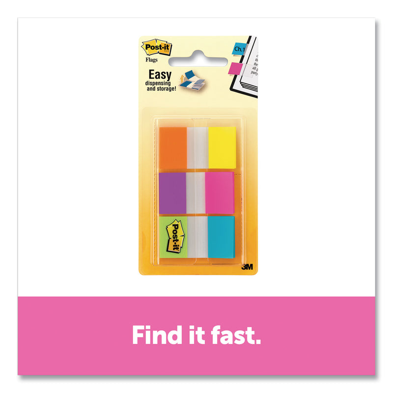 Post-it Page Flags in Portable Dispenser, Assorted Brights, 60 Flags/Pack