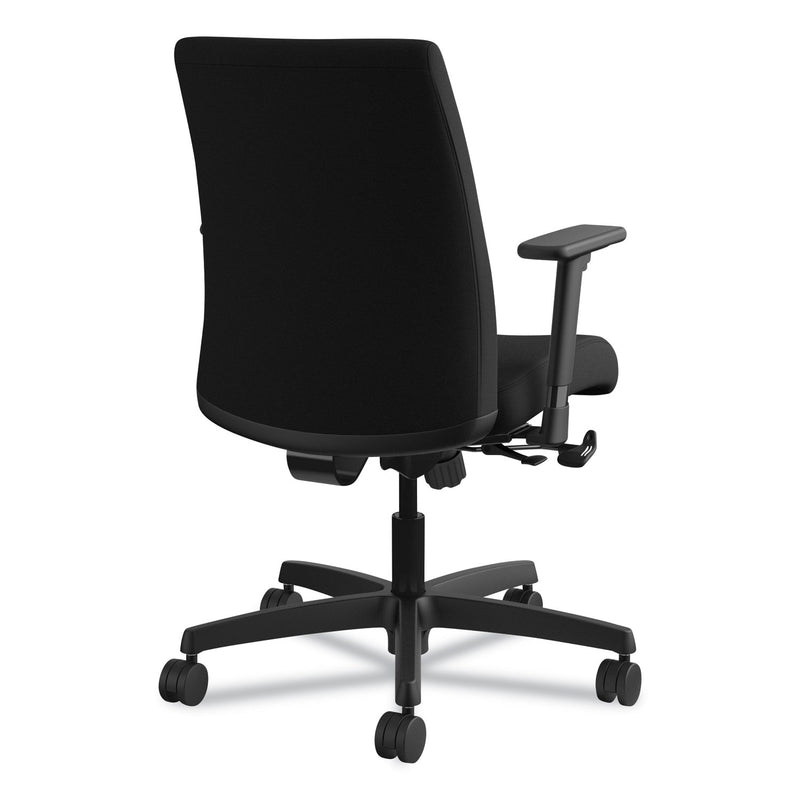 HON Ignition Series Fabric Low-Back Task Chair, Supports Up to 300 lb, 17" to 21.5" Seat Height, Black