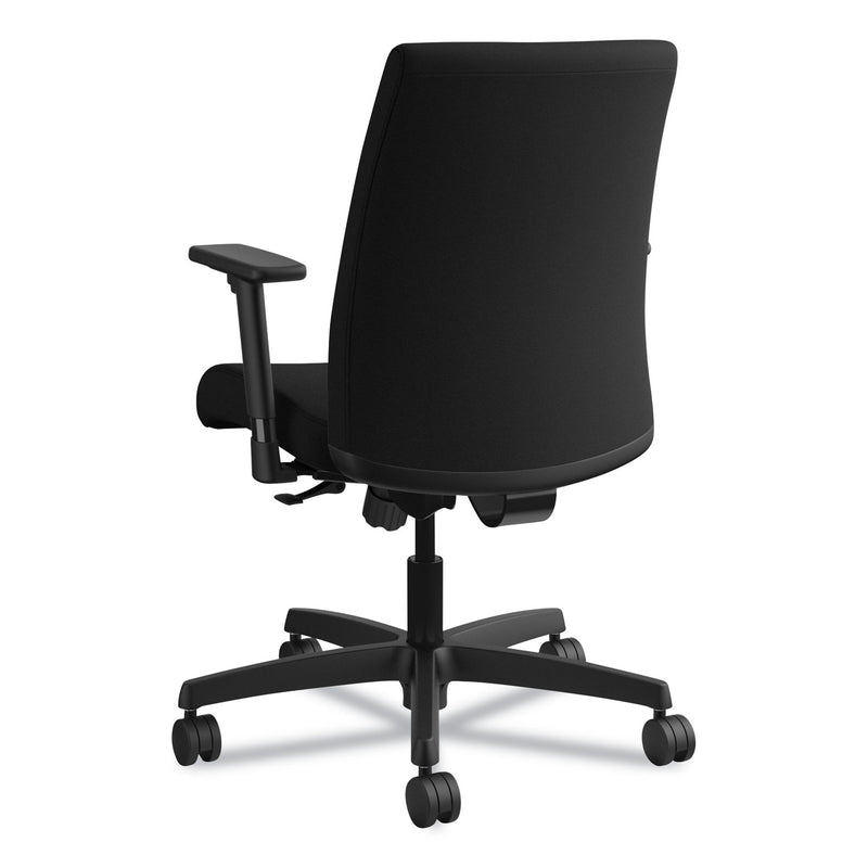 HON Ignition Series Fabric Low-Back Task Chair, Supports Up to 300 lb, 17" to 21.5" Seat Height, Black