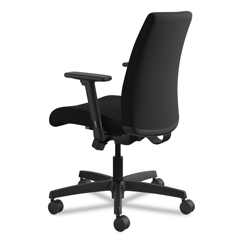 HON Ignition Series Fabric Low-Back Task Chair, Supports Up to 300 lb, 17" to 21.5" Seat Height, Black