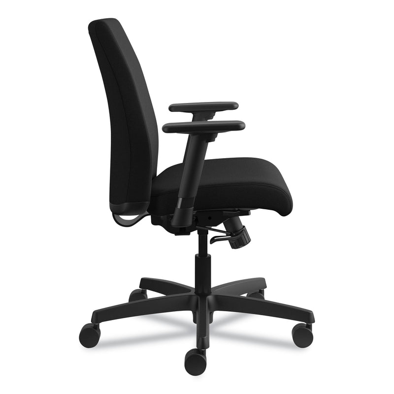 HON Ignition Series Fabric Low-Back Task Chair, Supports Up to 300 lb, 17" to 21.5" Seat Height, Black