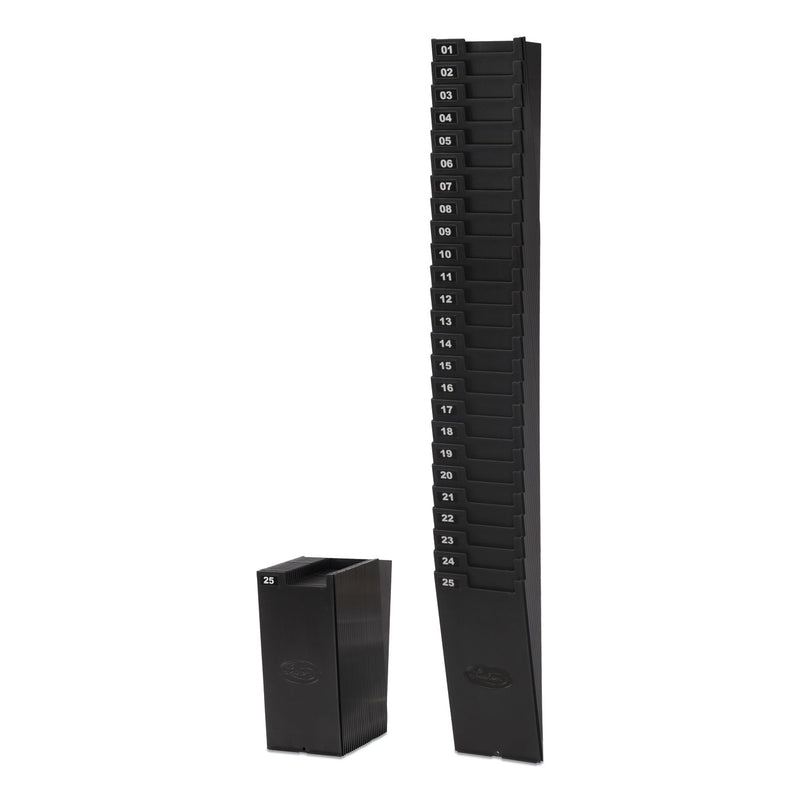 Lathem Time Card Rack for 9" Cards, 25 Pockets, ABS Plastic, Black