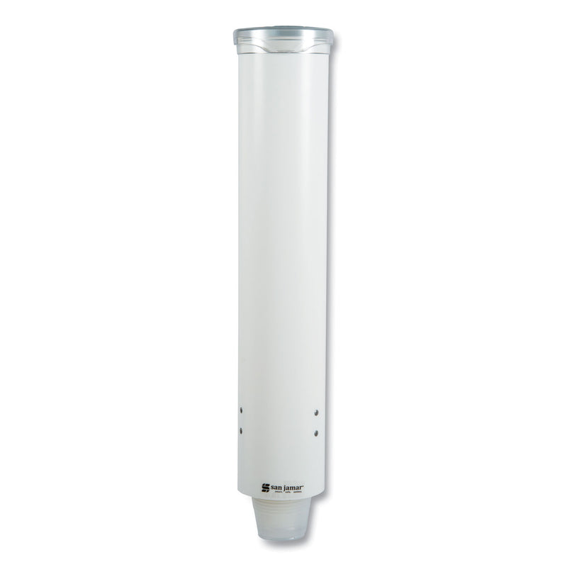 San Jamar Small Pull-Type Water Cup Dispenser, For 5 oz Cups, White