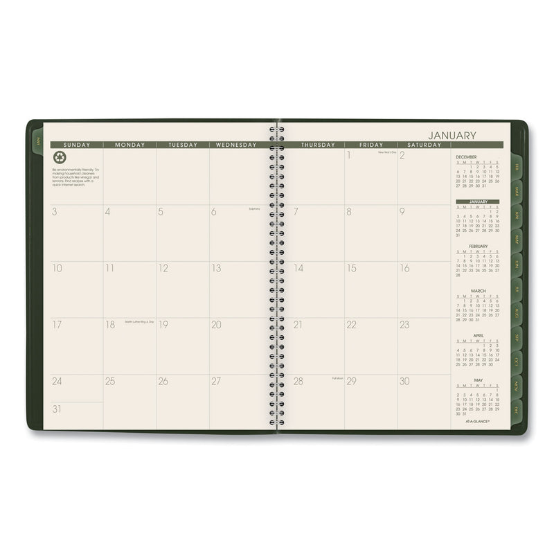 AT-A-GLANCE Recycled Weekly Vertical-Column Format Appointment Book, 11 x 8.25, Green Cover, 12-Month (Jan to Dec): 2023