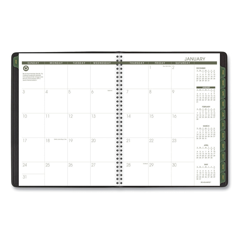 AT-A-GLANCE Recycled Weekly Vertical-Column Format Appointment Book, 11 x 8.25, Black Cover, 12-Month (Jan to Dec): 2023