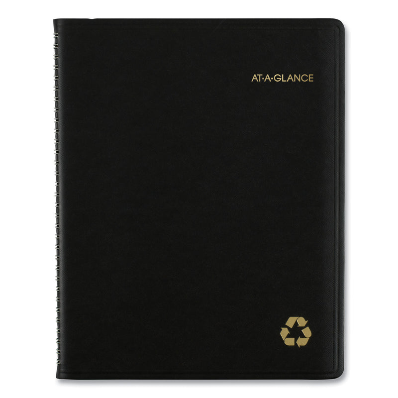 AT-A-GLANCE Recycled Weekly Vertical-Column Format Appointment Book, 11 x 8.25, Black Cover, 12-Month (Jan to Dec): 2023