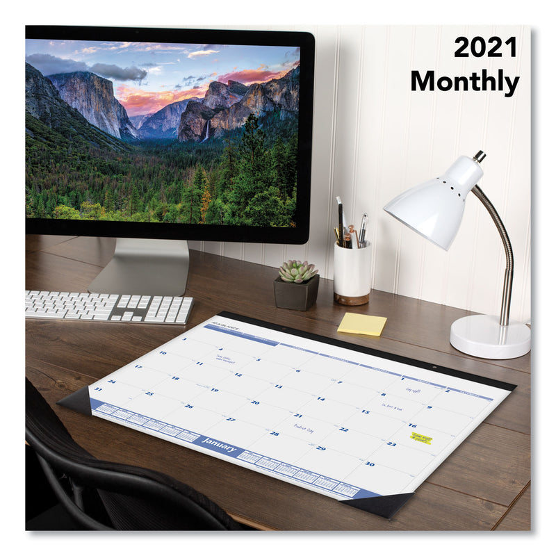 AT-A-GLANCE Desk Pad, 22 x 17, White Sheets, Black Binding, Black Corners, 12-Month (Jan to Dec): 2023