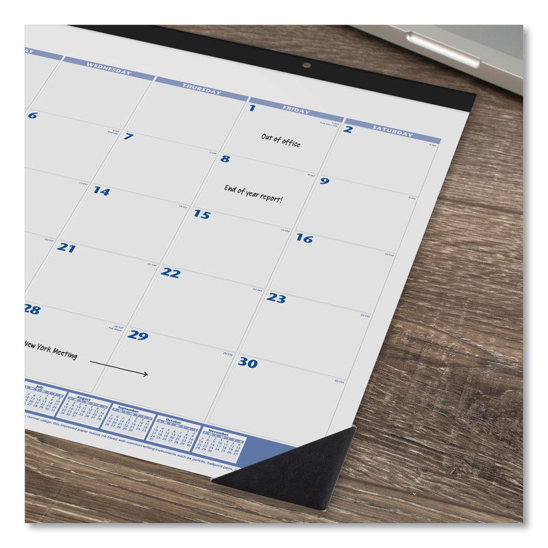 AT-A-GLANCE Desk Pad, 22 x 17, White Sheets, Black Binding, Black Corners, 12-Month (Jan to Dec): 2023