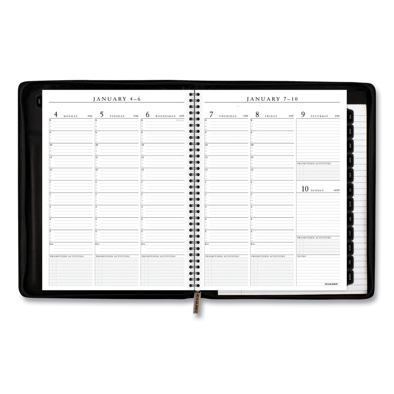 AT-A-GLANCE Executive Weekly Vertical-Column Appointment Book, Telephone/Address Section, 11 x 8.25, Black, 12-Month (Jan-Dec): 2023